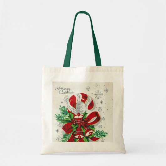 retro vintage kerstsnoe Holiday Tote Bag (Voorkant)