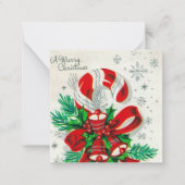 Retro vintage-kerstsnoepje toevoegen tekst notitiekaartje (Voorkant)