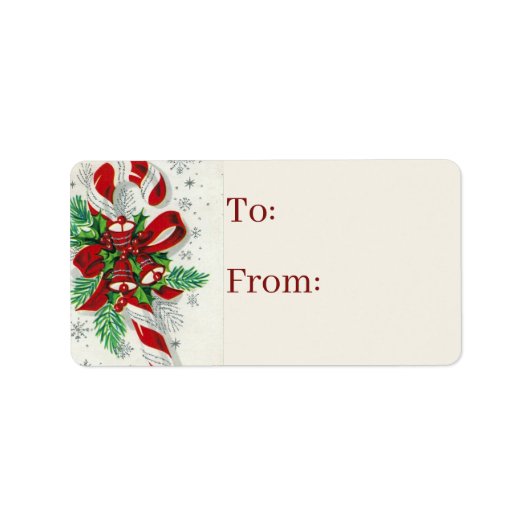 retro vintage kerstsnoepsuikerriet etiket (Voorkant)
