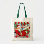 retro vintage kerstsnowman Holiday Canvas tas (Voorkant)