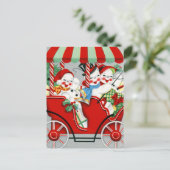 retro vintage kerstsnowman Holiday Feestdagenkaart (Staand voorkant)