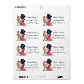 retro vintage kerstsnowman label (Full Sheet)