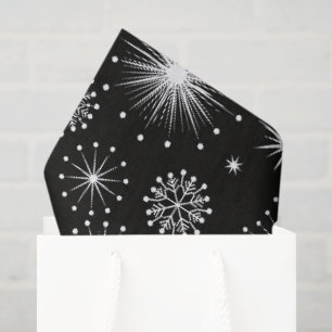 Retro Vintage Kerststerren & Sneeuwvlokken Tissuepapier