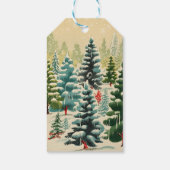 Retro Vintage Kersttrio Stijl J Cadeaulabel (Achterkant)