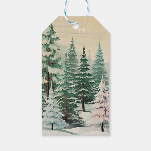 Retro Vintage Kersttrio Stijl J Cadeaulabel (Achterkant)