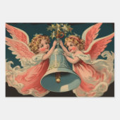 Retro Vintage Kersttrio Stijl K Inpakpapier Vel (Voorkant 2)