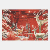 Retro Vintage Kersttrio Stijl M Inpakpapier Vel (Voorkant 2)