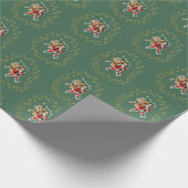 Retro Vintage Kerstvakantie Cadeaupapier (Hoek)