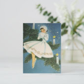 Retro Vintage Kerstvakantie Feestdagenkaart (Staand voorkant)