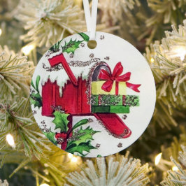 Retro vintage-kerstvakantievormgeving met kerst metalen ornament