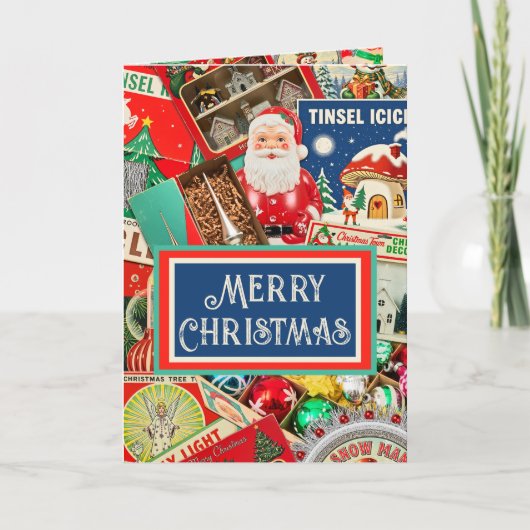 Retro Vintage Kerstversieringen II Kaart (Voorkant)