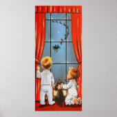 Retro vintage kinder kerstfeestdag poster (Voorkant)