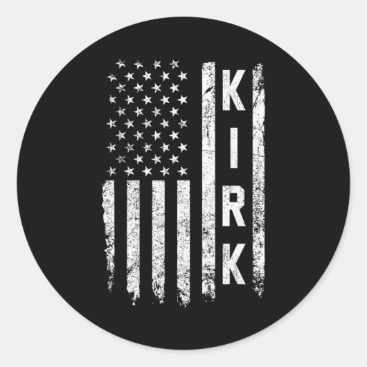 Retro Vintage Kirk Us Flag  Ronde Sticker (Voorkant)