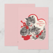 Retro Vintage Kitten Valentijns Kaart (Voorkant / Achterkant)