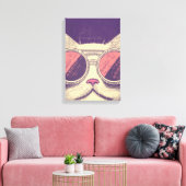 Retro Vintage Kitty Canvas Afdruk (Insitu (Woonkamer))