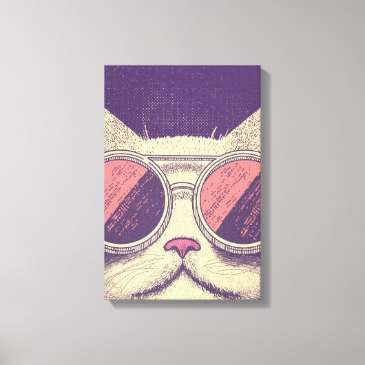 Retro Vintage Kitty Canvas Afdruk (Voorkant)