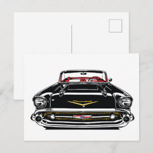 Retro Vintage Klassieke Auto Front Pop Art Briefkaart