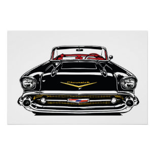 Retro Vintage Klassieke Auto Front Pop Art Perfect Poster