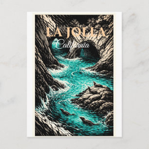 Retro Vintage La Jolla California Reis Posterkaart Briefkaart