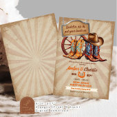 Retro Vintage Laarzen Cowboy Koppels Bruiloft Kaart