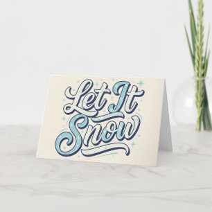 Retro Vintage Laat het Sneeuwen Kerstmis Feestdagen Kaart