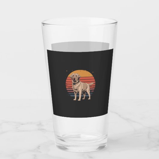 Retro Vintage Labrador Retriever Hondenliefhebber Glas (Voorkant)