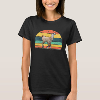 Retro Vintage Lama Dierenliefhebber Dierenverzorge T-shirt