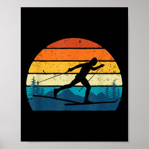 Retro Vintage Langlaufen - Wintersporten Poster