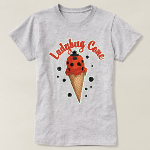 Retro Vintage Lieveheersbeestje Whimsische IJsku T-shirt