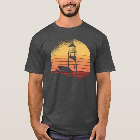 Retro Vintage Lighthouse friend T-shirt (Voorkant)