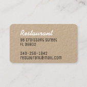 Retro Vintage Logo Restaurant & Keuken Kanaal Visitekaartje (Achterkant)