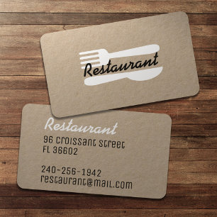 Retro Vintage Logo Restaurant & Keuken Kanaal Visitekaartje