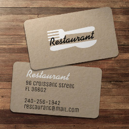 Retro Vintage Logo Restaurant & Keuken Kanaal Visitekaartje