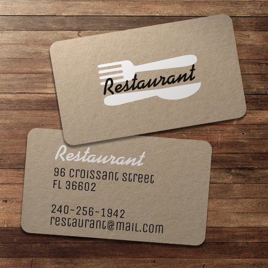 Retro Vintage Logo Restaurant & Keuken Kanaal Visitekaartje