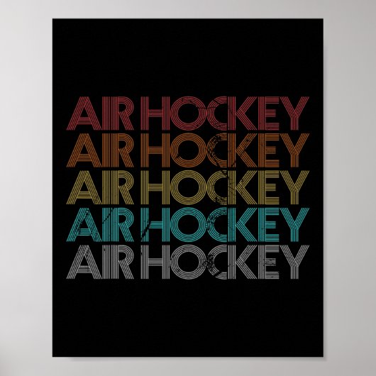 Retro Vintage Lucht Hockey Poster (Voorkant)