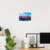 Retro Vintage Malta panorama Waterverf uitzicht Poster (Thuiskantoor)
