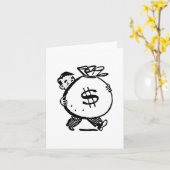 Retro Vintage Man met Geldzak Kaart (Gele Bloem)