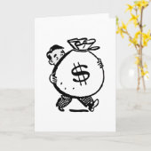 Retro Vintage Man met Geldzak Kaart (Gele Bloem)