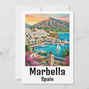 Retro Vintage Marbella Spanje Costa del Sol Kaart