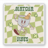 Retro Vintage Matcha Sfeer Sticker (Voorkant)