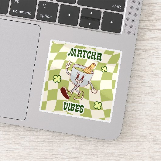 Retro Vintage Matcha Sfeer Sticker (Detail)