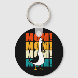 Retro Vintage Meeuw Moeder Leven Grappige Vogel Li Sleutelhanger