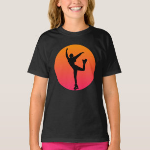 Retro vintage meisje Skate T-shirt