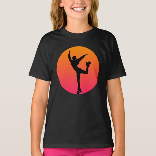 Retro vintage meisje Skate T-shirt (Voorkant)