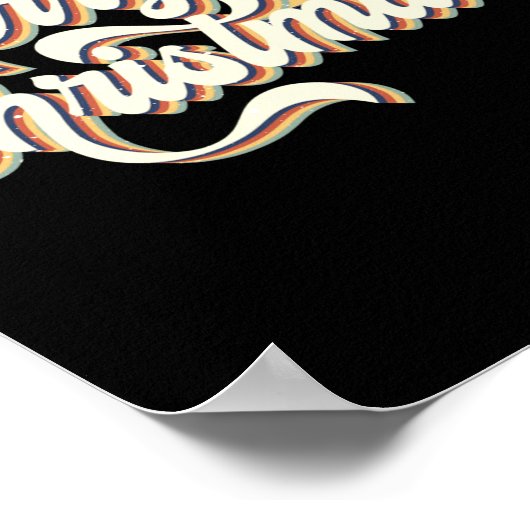 Retro Vintage Merry Christmas Tygraphy  Poster (Hoek)