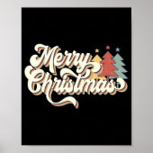 Retro Vintage Merry Christmas Tygraphy  Poster (Voorkant)