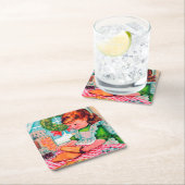 Retro vintage met kerstcadeautjes onderzetter (Insitu)