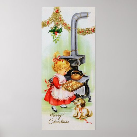 Retro vintage met kerstcadeautjes poster (Voorkant)