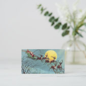 retro vintage met kerstvliegende kerstvlieger Sant Visitekaartje (Staand voorkant)