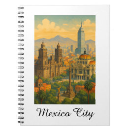 Retro Vintage Mexico City CDMX Reizen Notitieboek